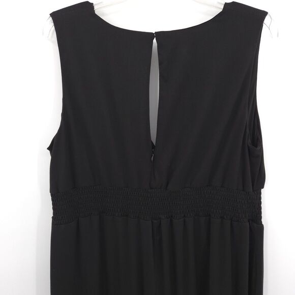 Anthropologie Hutch wide-leg jumpsuit Size 2X black sleeveless smocked waistband - Picture 8 of 11
